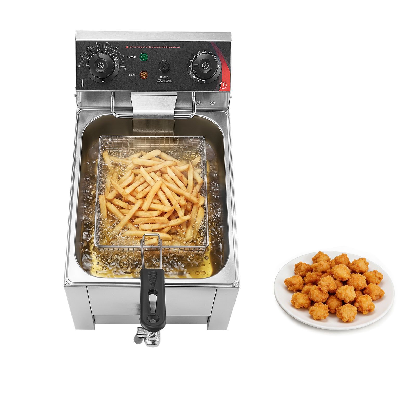 Deep Fryer Stainless - Commercial Electric Deep Fryer, Oil Filtration