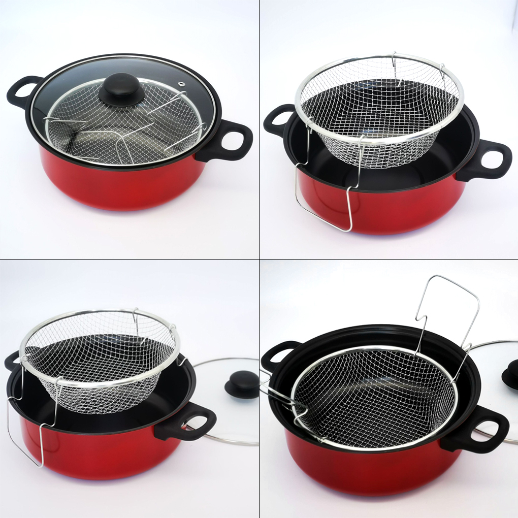 Deep Fryer Stainless - Deep Fry Pot with Lid Stainless