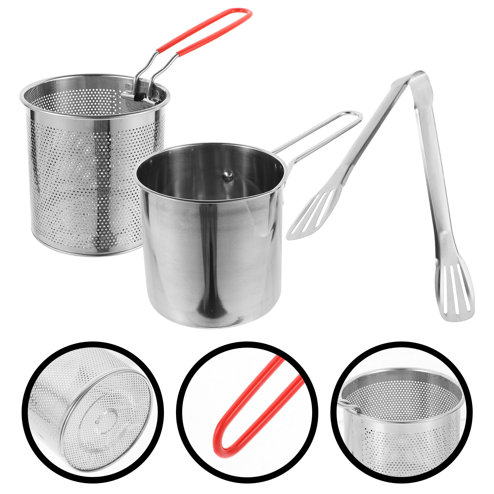Deep Fryer Stainless - 1Set Stainless Steel Multifunctional Deep Fryer
