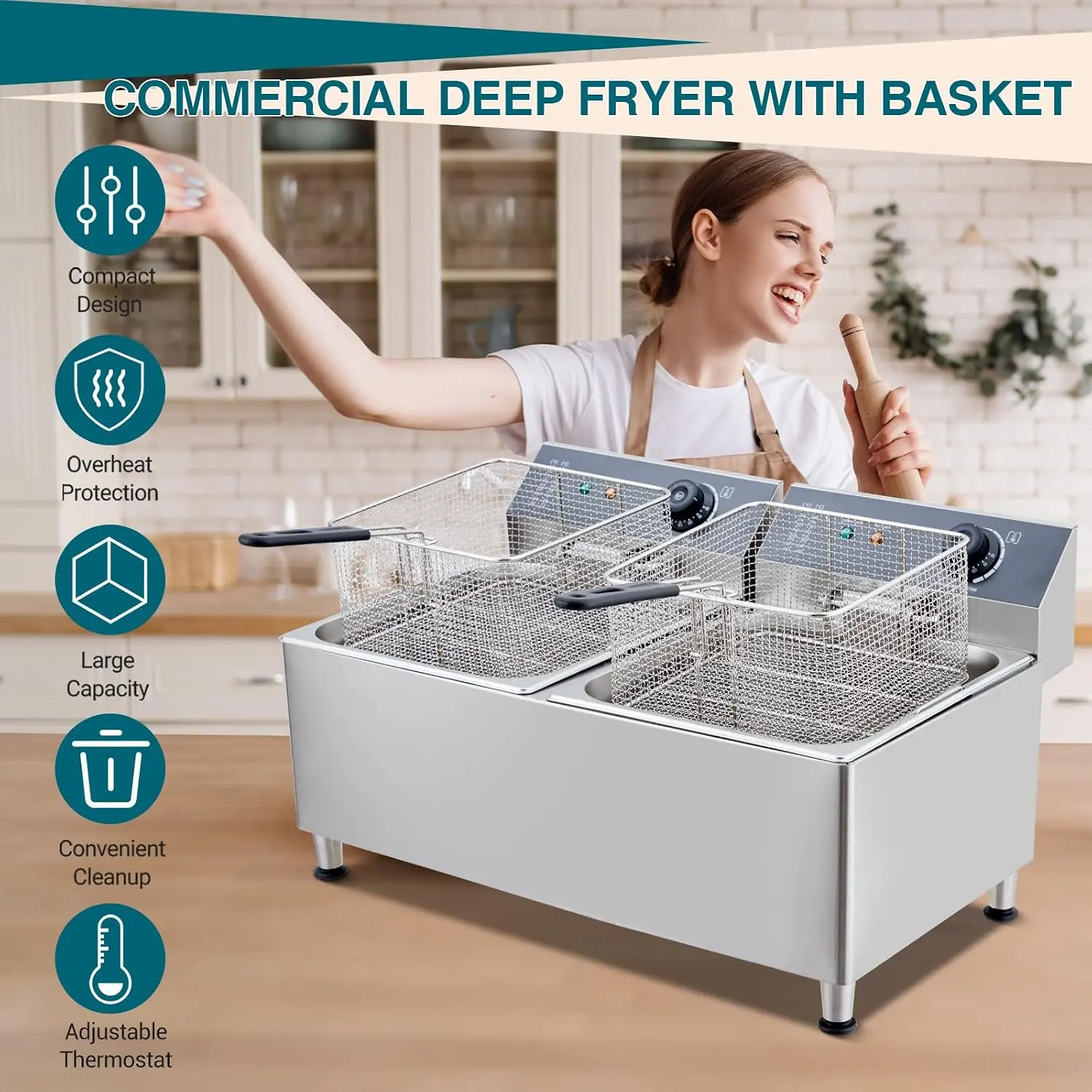 23.2 Quart Commercial Electric - Deep Fryer Stainless recension och pris