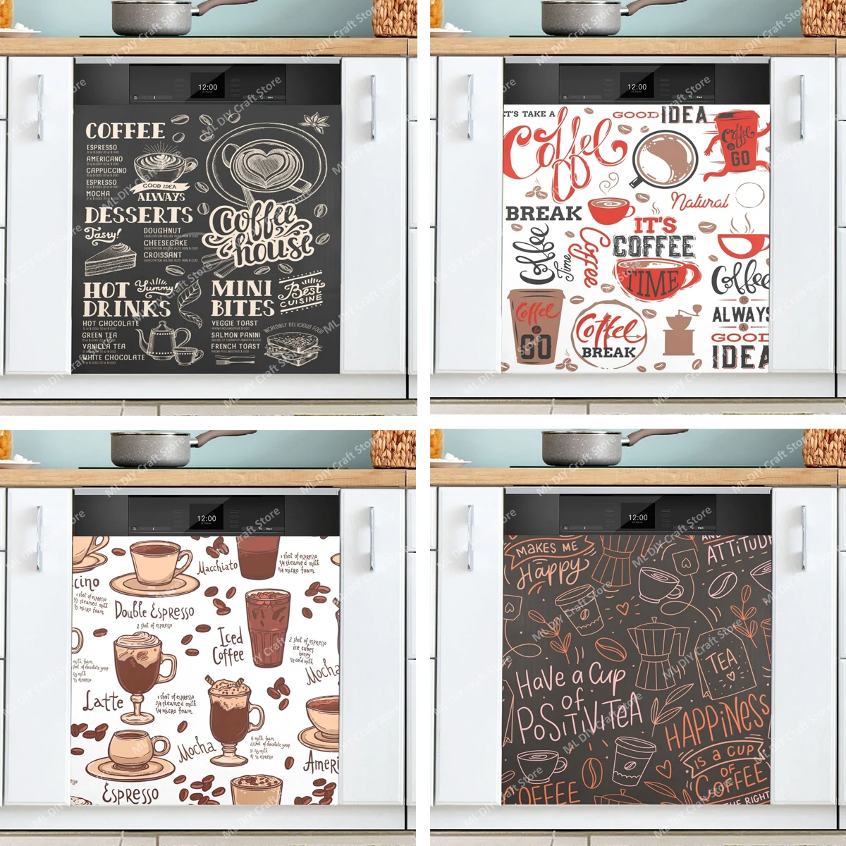 Retro Coffee Topics Cafe Desig - Kitchen Appliances Pictures recension och pris