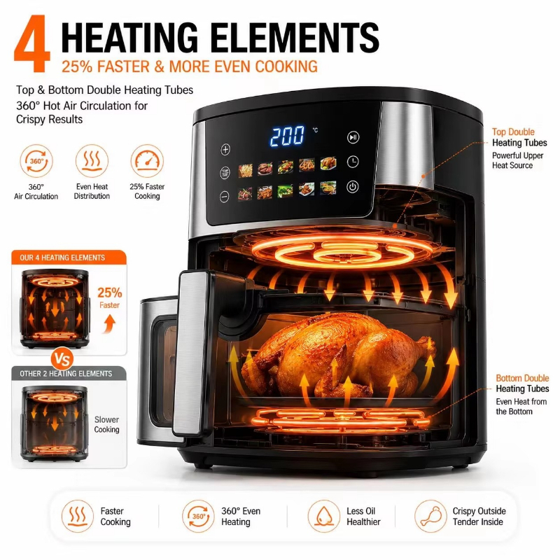 Home Using 8.5L Air Fryer 2400 - Deep Fryer Stainless recension och pris