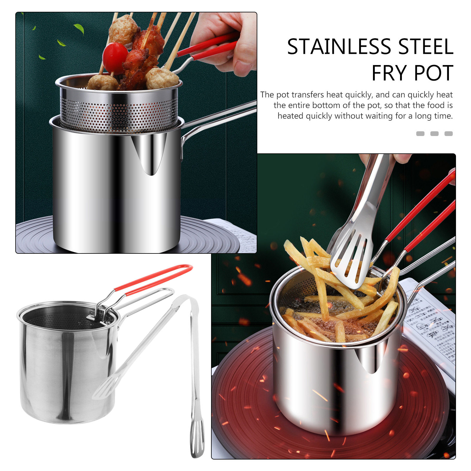 1Set Stainless Steel Multifunc - Deep Fryer Stainless recension och pris